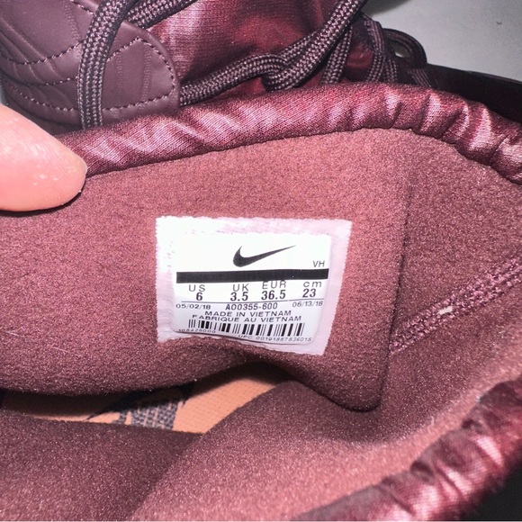 Nike Tanjun High Rise Women's Boots Burgundy New, Unworn, without tag/Box size 6 - Picture 7 of 15